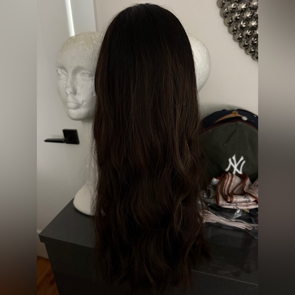 Dark Brown Women's Long Wavy Wig - zahava wigs